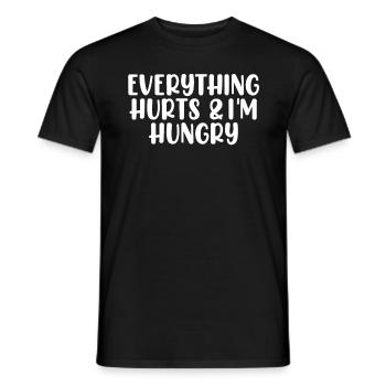 Everything Hurts and I'm Hungry Bodybuilding Gym - Men's T-Shirt - black - Front - AI Model Male 178 light (178cm)