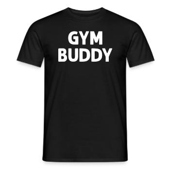 Gym Buddy Bodybuilding Funny Fitness Exercise - Men's T-Shirt - black - Front - AI Model Male 178 light (178cm)