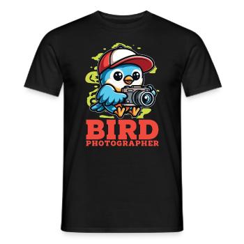 Bird Photography Bird Photographer Nature Lover - Men's T-Shirt - black - Front - AI Model Male 178 light (178cm)