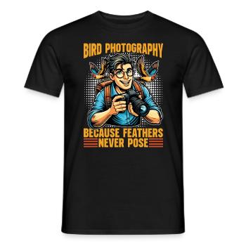 Bird Photography Because Feathers Nature Lover - Männer T-Shirt - Schwarz - Vorne - AI Model Male 178 light (178cm)