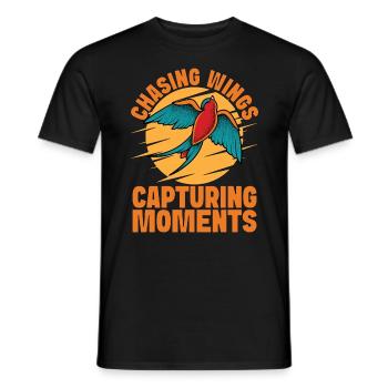 Bird Photography Chasing Wings Birdwatching Lover - Men's T-Shirt - black - Front - AI Model Male 178 light (178cm)