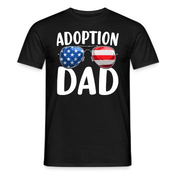 Adoption Papa USA Drapeau Lunettes de soleil Famille d’accueil - T-shirt homme - noir - Devant - AI Model Male 178 light (178cm)