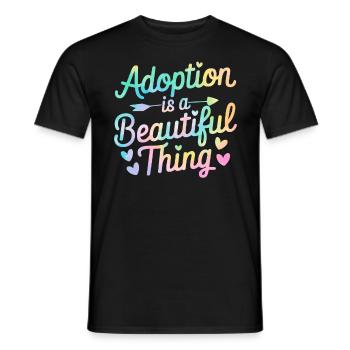 L’adoption est une belle chose Tie Dye drôle - T-shirt homme - noir - Devant - AI Model Male 178 light (178cm)