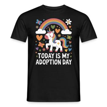 Aujourd’hui, c’est mon jour d’adoption Maman drôle d’adoption - T-shirt homme - noir - Devant - AI Model Male 178 light (178cm)