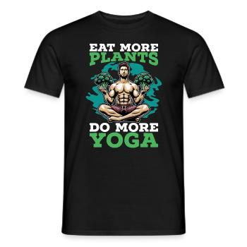 Vegetarian Eat More Plants Loves Vegan Lifestyle - Men's T-Shirt - black - Front - AI Model Male 178 light (178cm)