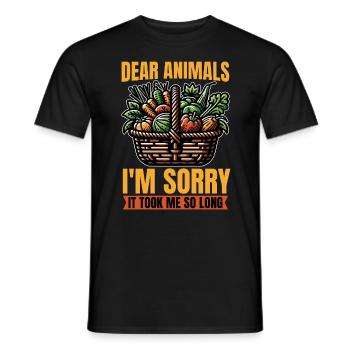 Végétarien Chers animaux Je suis désolé Bien-être animal - T-shirt homme - noir - Devant - AI Model Male 178 light (178cm)