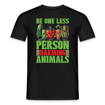 Vegetarian Be One Less Person Veganism Vegetarians - Männer T-Shirt - Schwarz - Vorne - AI Model Male 178 light (178cm)