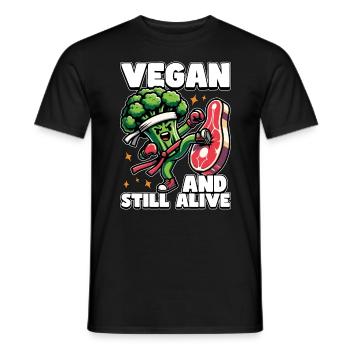 Vegetarian Vegan And Still Alive Animal Welfare - Männer T-Shirt - Schwarz - Vorne - AI Model Male 178 light (178cm)
