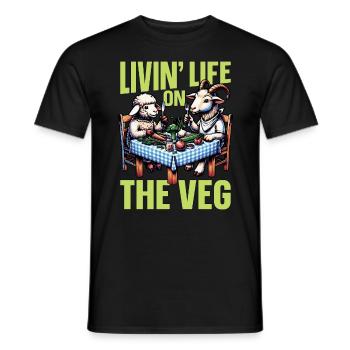 Vegetarian Livin' Life On The Veg Healthy Eating - Männer T-Shirt - Schwarz - Vorne - AI Model Male 178 light (178cm)