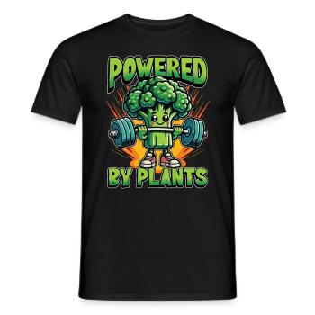 Vegetarian Powered By Plants Loves Vegan Lifestyle - Men's T-Shirt - black - Front - AI Model Male 178 light (178cm)