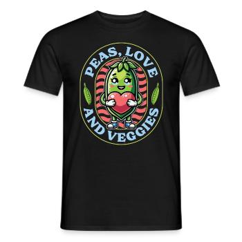 Vegetarian Peas Love And Veggies Healthy Eating - Männer T-Shirt - Schwarz - Vorne - AI Model Male 178 light (178cm)
