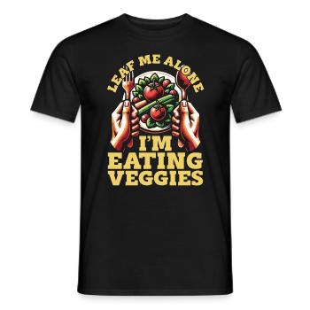 Vegetarian Leaf Me Alone Healthy Eating Veganism - Men's T-Shirt - black - Front - AI Model Male 178 light (178cm)