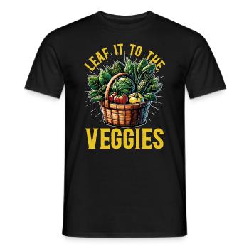 Vegetarian Leaf It To The Veggies Vegan Lifestyle - Men's T-Shirt - black - Front - AI Model Male 178 light (178cm)