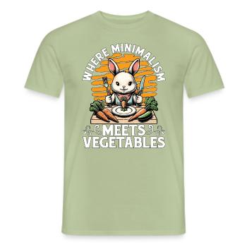 Vegetarian Where Minimalism Meets Healthy Eating - Men's T-Shirt - sage - Front - AI Model Male 178 light (178cm)