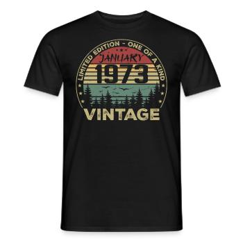 Jahrgang Januar 1973 Geburtstag Januar 1973 - Männer T-Shirt - Schwarz - Vorne - AI Model Male 178 light (178cm)