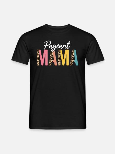 Pageant Mama Half Leopard Glitz Glam Funny - T-shirt herr - svart