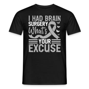 J’ai subi une opération du cerveau Quelle est votre excuse cerveau - T-shirt homme - noir - Devant - AI Model Male 178 light (178cm)