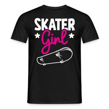 patineuse fille drôle planche à roulettes longboard patin - T-shirt homme - noir - Devant - AI Model Male 178 light (178cm)