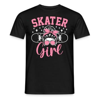 Skater Girl Performing Tricks Funny Skateboarding - Men's T-Shirt - black - Front - AI Model Male 178 light (178cm)