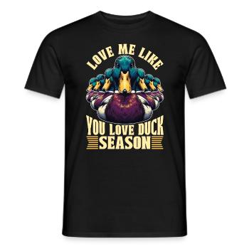 Canard colvert, aime-moi comme tu aimes l’oiseau d’eau - T-shirt homme - noir - Devant - AI Model Male 178 light (178cm)