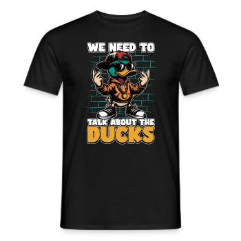 Mallard Duck We Need To Talk About Duck Enthusiast - Männer T-Shirt - Schwarz - Vorne - AI Model Male 178 light (178cm)