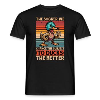 Canard colvert : le plus tôt nous changeons : l’amateur d’oiseaux aquatiques - T-shirt homme - noir - Devant - AI Model Male 178 light (178cm)