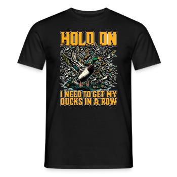 Canard colvert, accrochez-vous, j’ai besoin d’obtenir un oiseau d’eau - T-shirt homme - noir - Devant - AI Model Male 178 light (178cm)