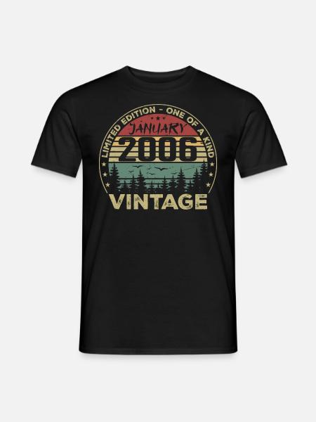 Vintage Janvier 2006 Anniversaire Janvier 2006 - T-shirt homme - noir