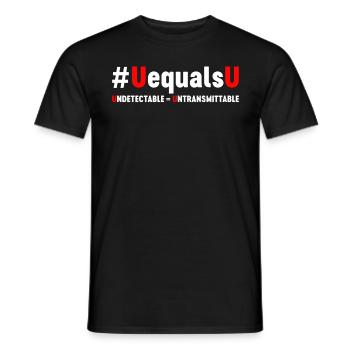 U gleich U Rotes Band Nicht nachweisbar - Männer T-Shirt - Schwarz - Vorne - AI Model Male 178 light (178cm)