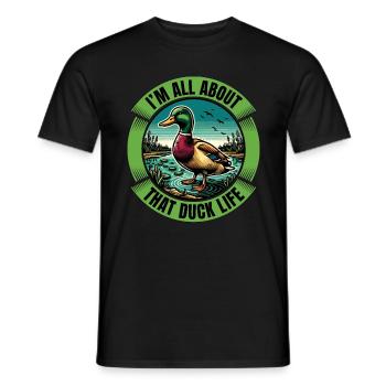 Mallard Duck I'm All About That Duck Water Bird - Männer T-Shirt - Schwarz - Vorne - AI Model Male 178 light (178cm)