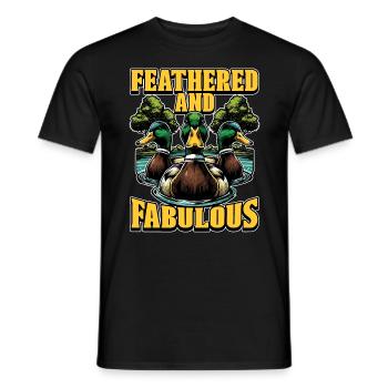 Canard colvert à plumes et oiseau d’eau fabuleux - T-shirt homme - noir - Devant - AI Model Male 178 light (178cm)