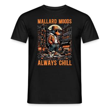 Mallard Moods Toujours Chill Water Bird Mallard Duck - T-shirt homme - noir - Devant - AI Model Male 178 light (178cm)