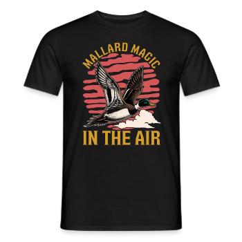 Canard colvert, Magie dans l’air, oiseau d’eau, canard colvert - T-shirt homme - noir - Devant - AI Model Male 178 light (178cm)