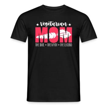 Maman végétarienne L’idole Le mythe Le véganisme - T-shirt homme - noir - Devant - AI Model Male 178 light (178cm)