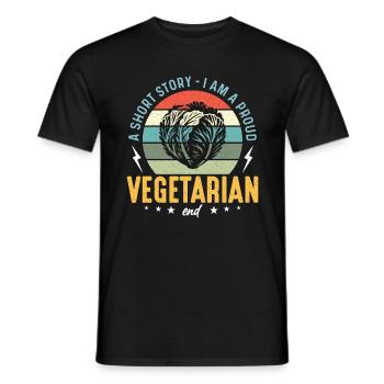 Végétarien Une petite histoire Je suis un fier nutritionniste - T-shirt homme - noir - Devant - AI Model Male 178 light (178cm)