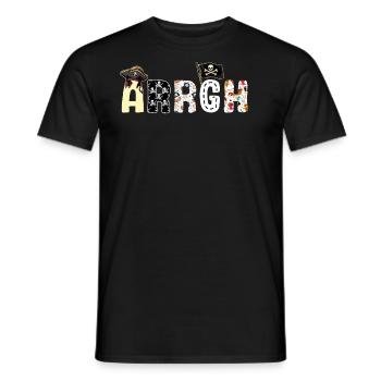 Arrgh Funny Pirate Skull Crossbone Ship Captain - Men's T-Shirt - black - Front - AI Model Male 178 light (178cm)