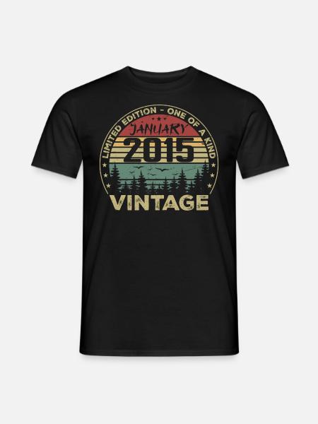 Jahrgang Januar 2015 Jubiläum Januar 2015 - Männer T-Shirt - Schwarz