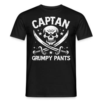 Capitaine Pantalon Crossbone Bateau Drôle Pirate - T-shirt homme - noir - Devant - AI Model Male 178 light (178cm)