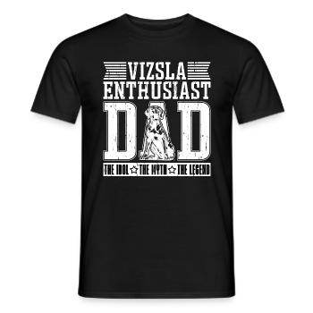 Vizsla Enthusiast Dad The Idol The Myth Dog Owner - Men's T-Shirt - black - Front - AI Model Male 178 light (178cm)