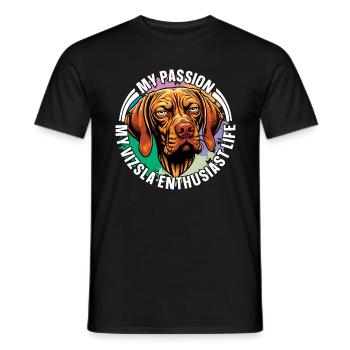 Vizsla Enthusiast Ma Passion Mon Vizsla Éleveur de Chiens - T-shirt homme - noir - Devant - AI Model Male 178 light (178cm)