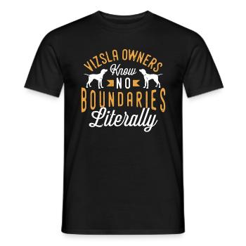 Vizsla Owners Know No Boundaries Animal Lover - Men's T-Shirt - black - Front - AI Model Male 178 light (178cm)