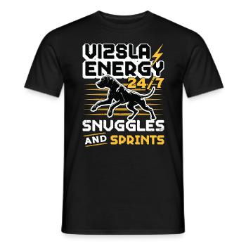 Vizsla Energy 24/7 Câlins et sprints Propriétaire de chien - T-shirt homme - noir - Devant - AI Model Male 178 light (178cm)
