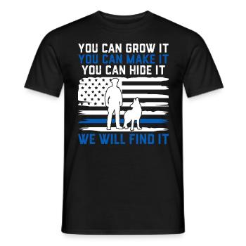 Lustige Strafverfolgung USA Flagge Hunde Polizei - Männer T-Shirt - Schwarz - Vorne - AI Model Male 178 light (178cm)