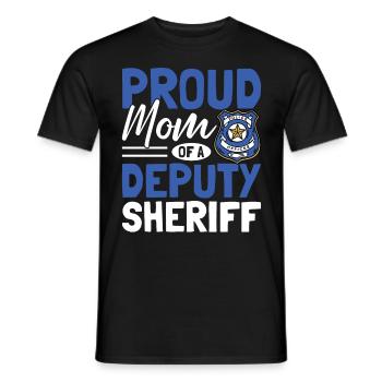Stolze Mutter Von Einem Stellvertretenden Sheriff Strafverfolgungsbehörden - Männer T-Shirt - Schwarz - Vorne - AI Model Male 178 light (178cm)