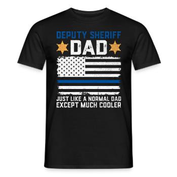Stellvertretender Vater USA Flagge Sheriff Strafverfolgung - Männer T-Shirt - Schwarz - Vorne - AI Model Male 178 light (178cm)