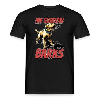 Labrador Retriever My Shadows Barks Dog Owner - Men's T-Shirt - black - Front - AI Model Male 178 light (178cm)