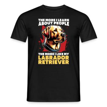 Labrador Retriever The More I Learn Labrador Dog - Men's T-Shirt - black - Front - AI Model Male 178 light (178cm)