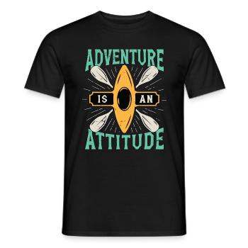 L’aventure en canoë est une attitude de canoë-kayakiste rameur - T-shirt homme - noir - Devant - AI Model Male 178 light (178cm)