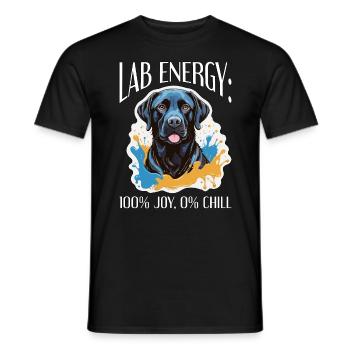 Labrador Retriever Lab Energy 100% Animal Lover - Men's T-Shirt - black - Front - AI Model Male 178 light (178cm)