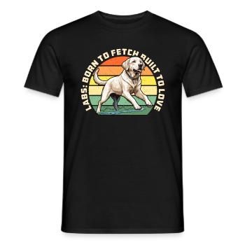 Labrador Retriever Labs Born To Fetch Sports canins - T-shirt homme - noir - Devant - AI Model Male 178 light (178cm)